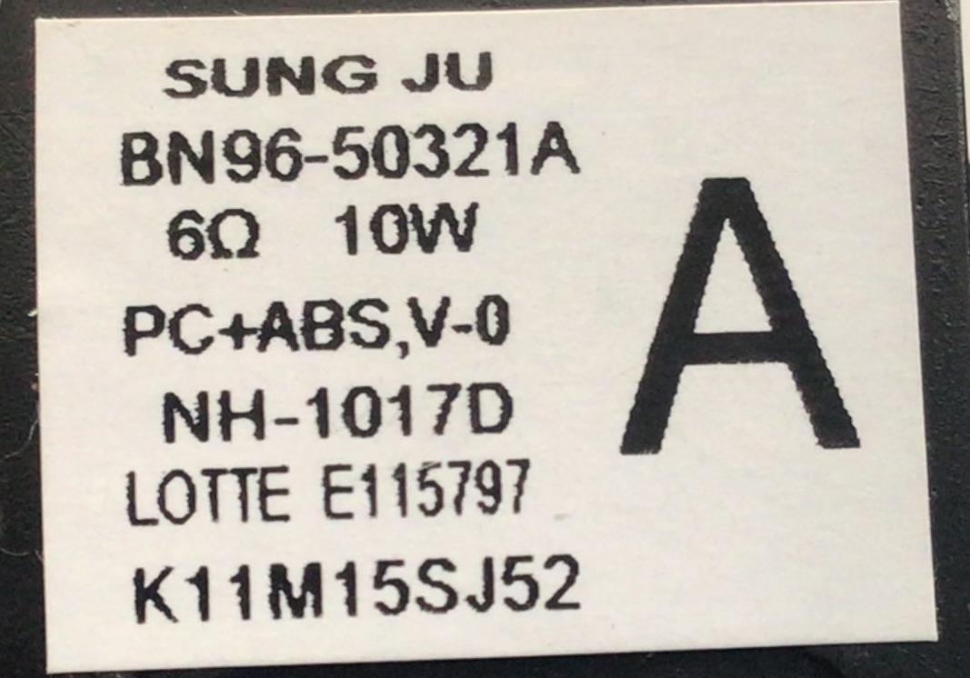 KIT DE BOCINAS ORIGINAL PARA TV SAMSUNG 2 PIEZAS / NUMERO DE PARTE BN96-50321A / 6Ω / 10W / PC+ABS,V-0 / BN9650321A / 50321A / NH-1017D / LOTTE E115797 / K11M15SJ52 / PANEL CY-BT043HGCV4H / MODELO UN43TU7000FXZA XE12 / UN43U8000FBXZA DB01 - Imagen 2